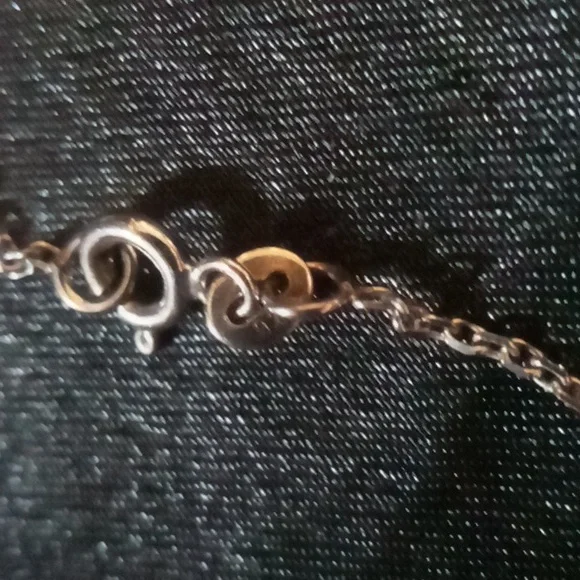 Sterling Silver 925 Hamsa Necklace with Blue Accent. - Picture 3 of 5